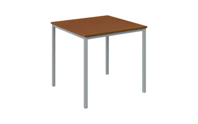 JPT 80 Jídelní stůl 800 x 800 mm, deska olše jantar / podnož stříbrná